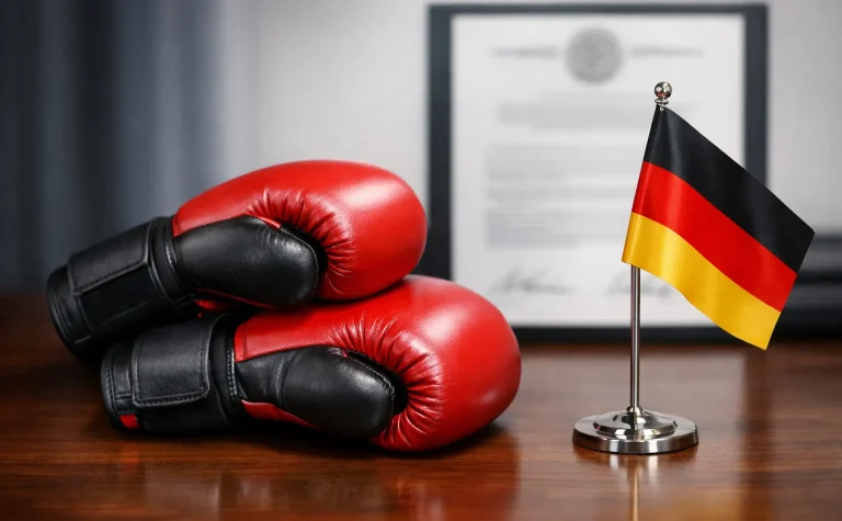 Deutsche Flagge und Boxhandschuhe – Boxen Wetten Deutschland legal