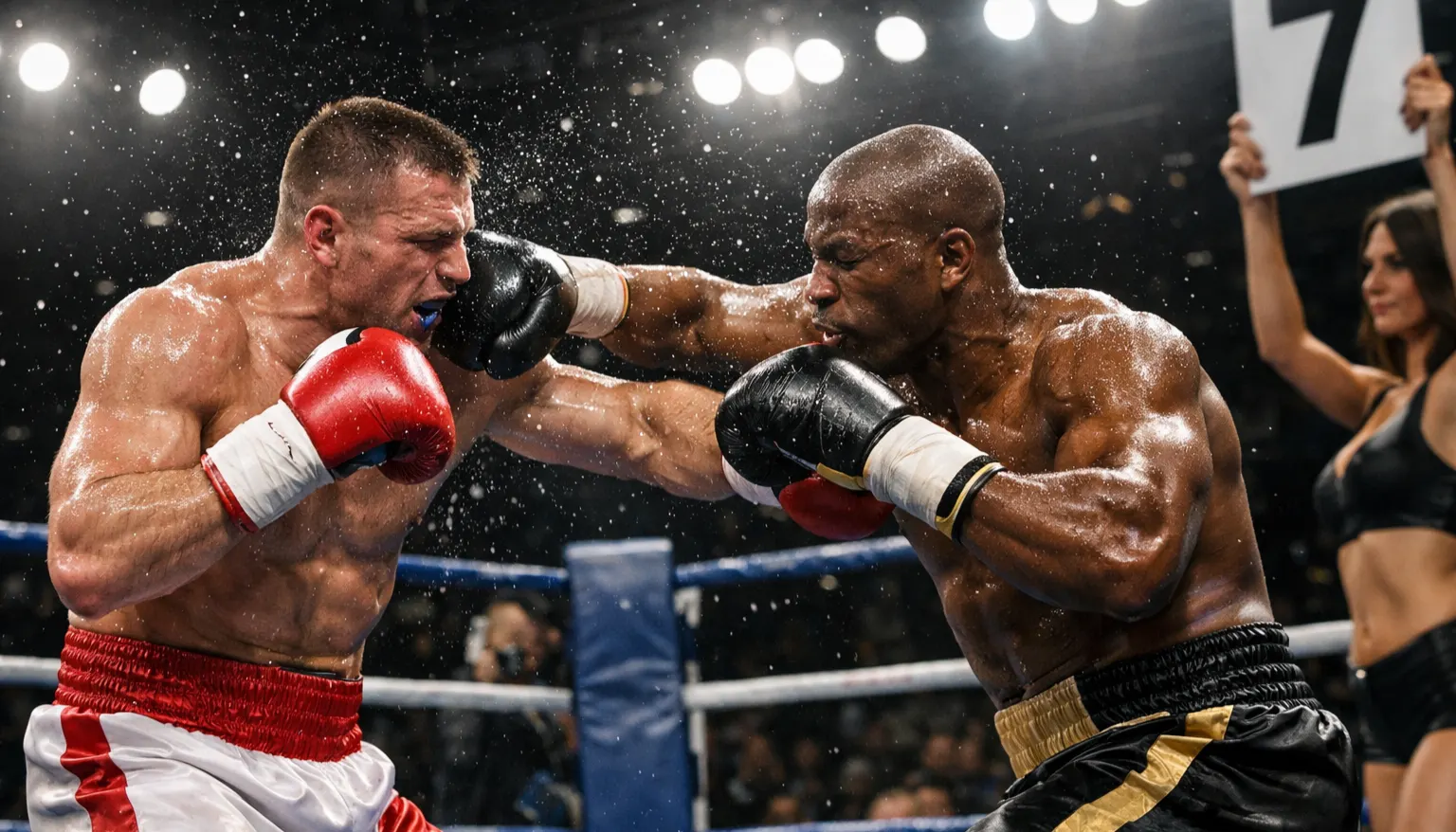 Boxer in einem Boxkampf während einer bestimmten Runde – Rundenwette Boxen